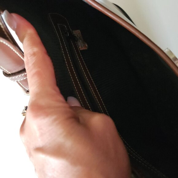 Dooney & Bourke Parasole Vintage Brown Leather Shoulder Purse Bag - Picture 8 of 9